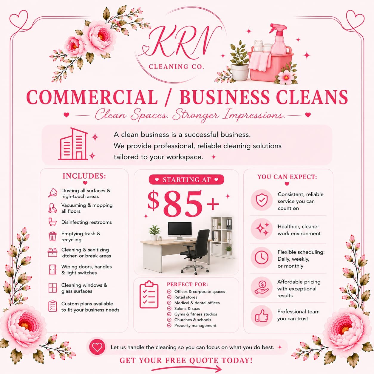 Commercial / Business infographic with floral accents