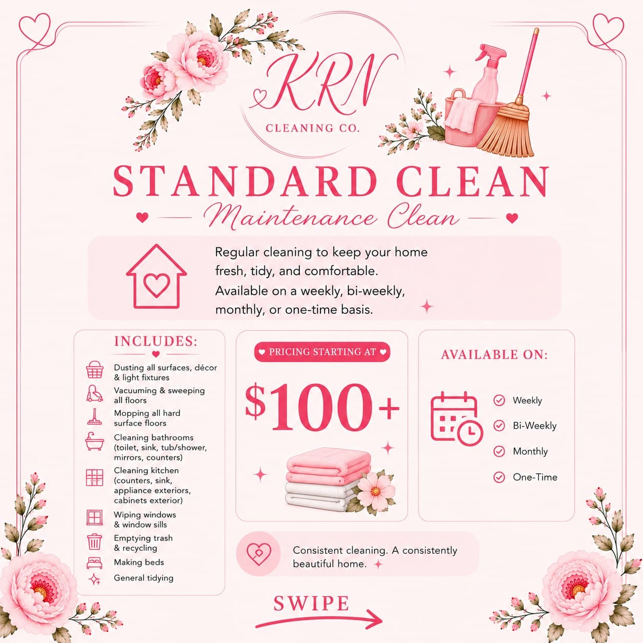 Standard Clean infographic with floral accents